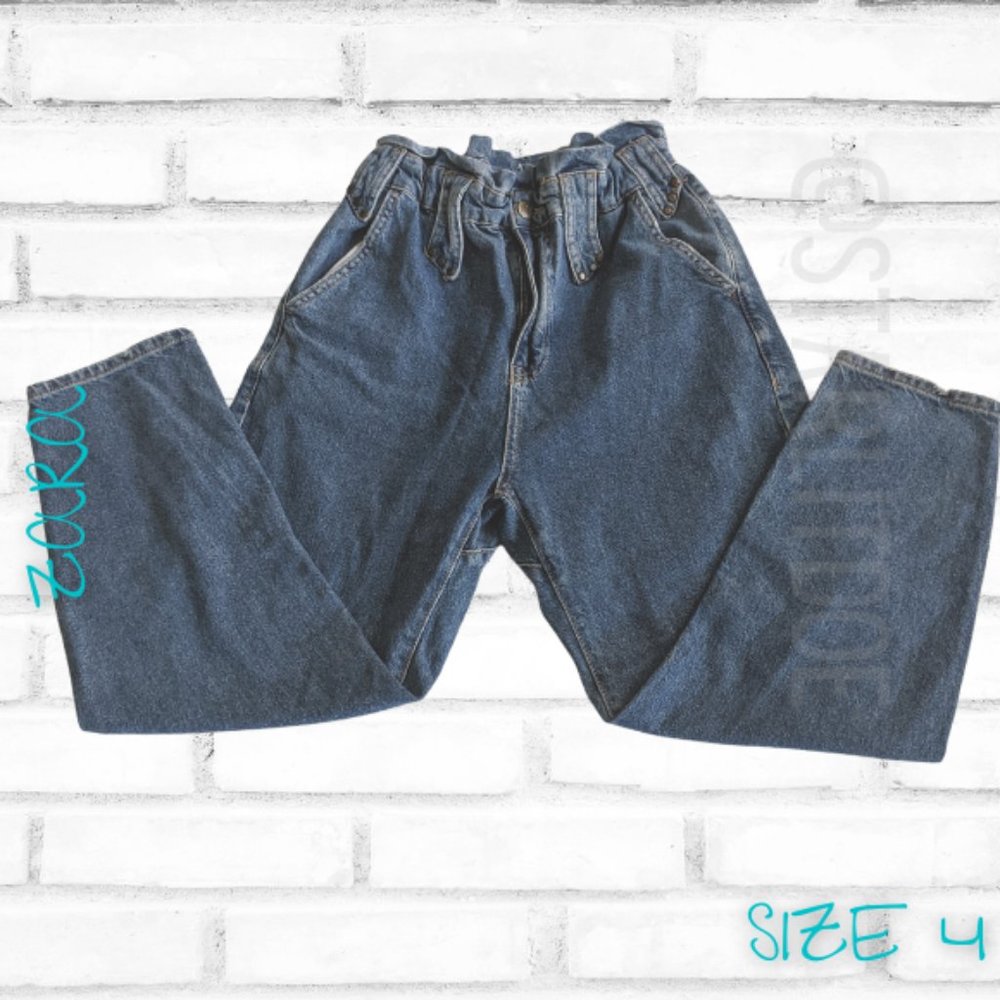 Zara Paperbag High Rise Denim Jeans Z1975 Size 4